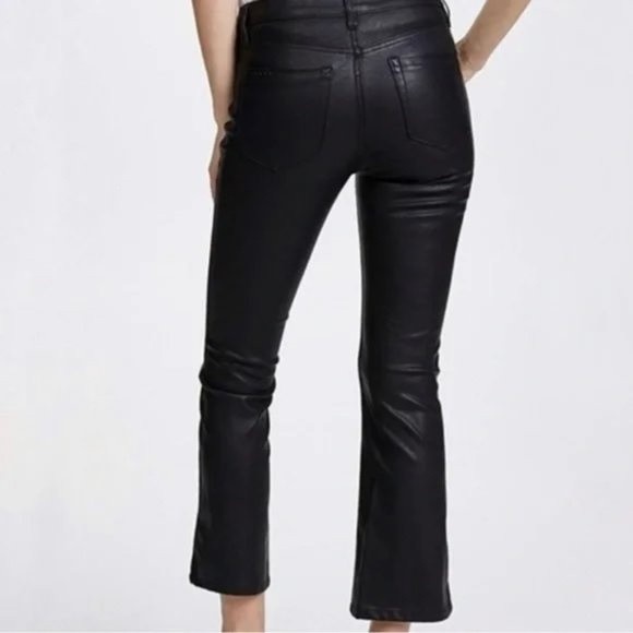 BLANK NYC The Varick Faux Leather Kick Flare Pants Black Size 31 - Picture 3 of 14